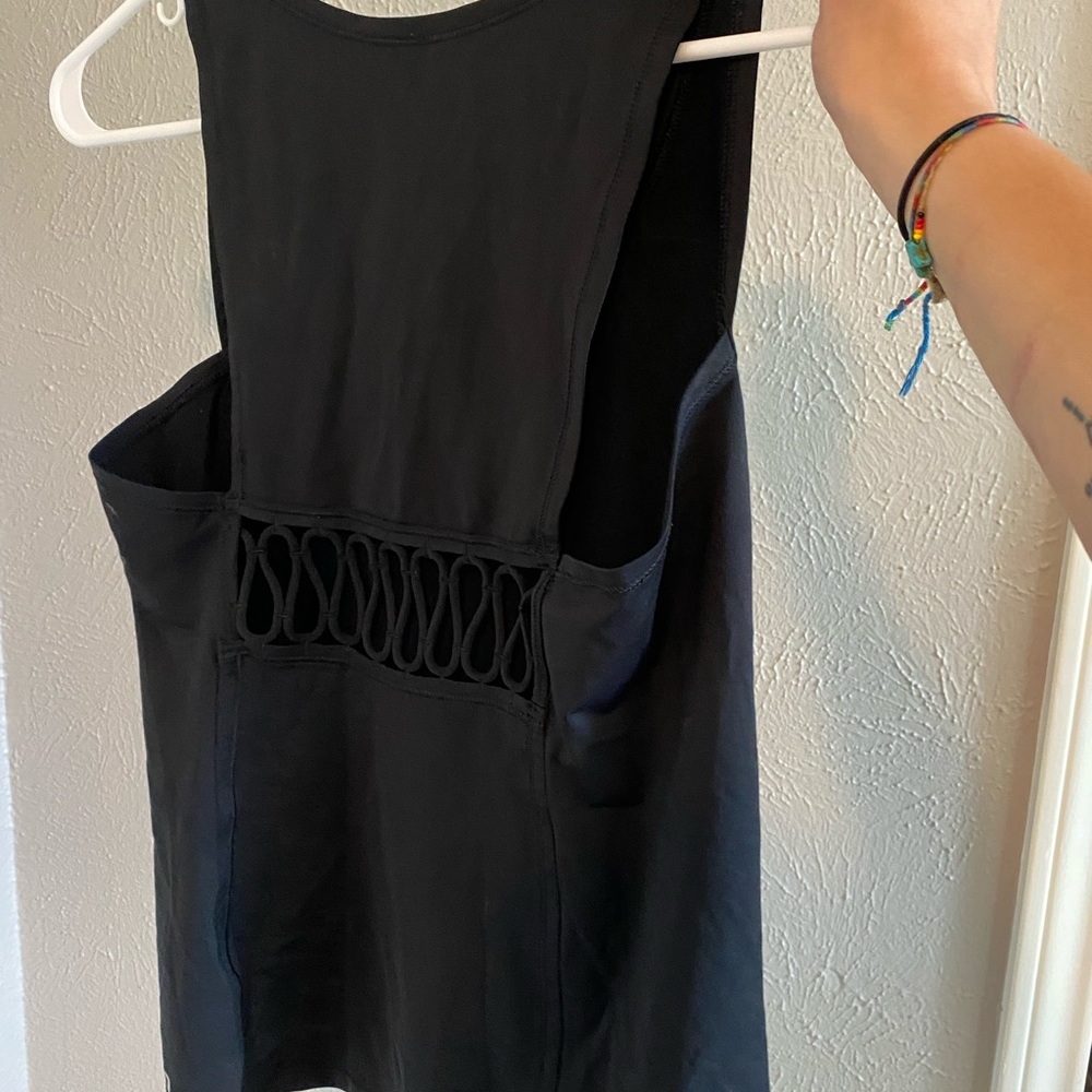 Lululemon Size 4 Black Tank with Back Cut Out